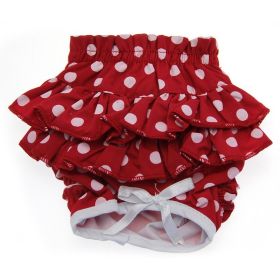 Ruffled Red Polka Dot Dog Panties (size: X-Large)